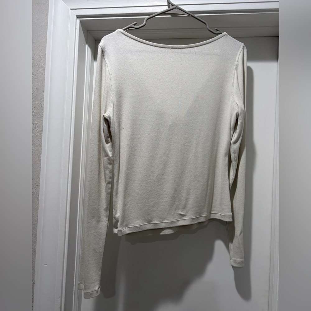 Lululemon Cream Twist-Front Long Sleeve Top - Picture 2 of 4